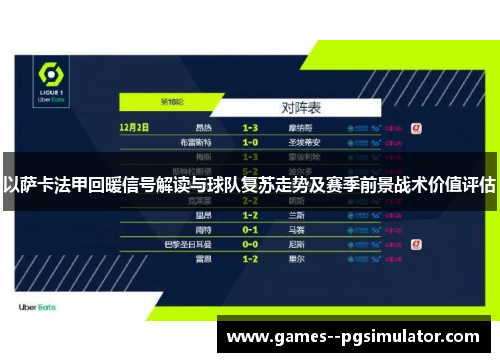 以萨卡法甲回暖信号解读与球队复苏走势及赛季前景战术价值评估 以萨卡法甲回暖信号解读与球队复苏走势及赛季前景战术价值评估